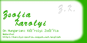 zsofia karolyi business card